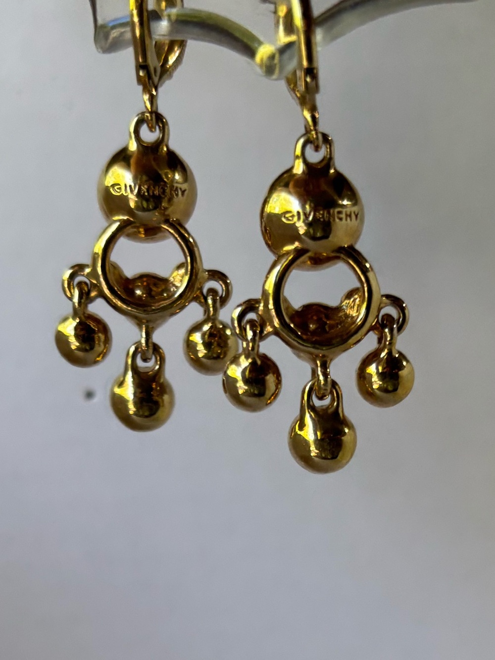 Givenchy Gold-Tone Crystal Drop Earrings - Picture 6 of 7